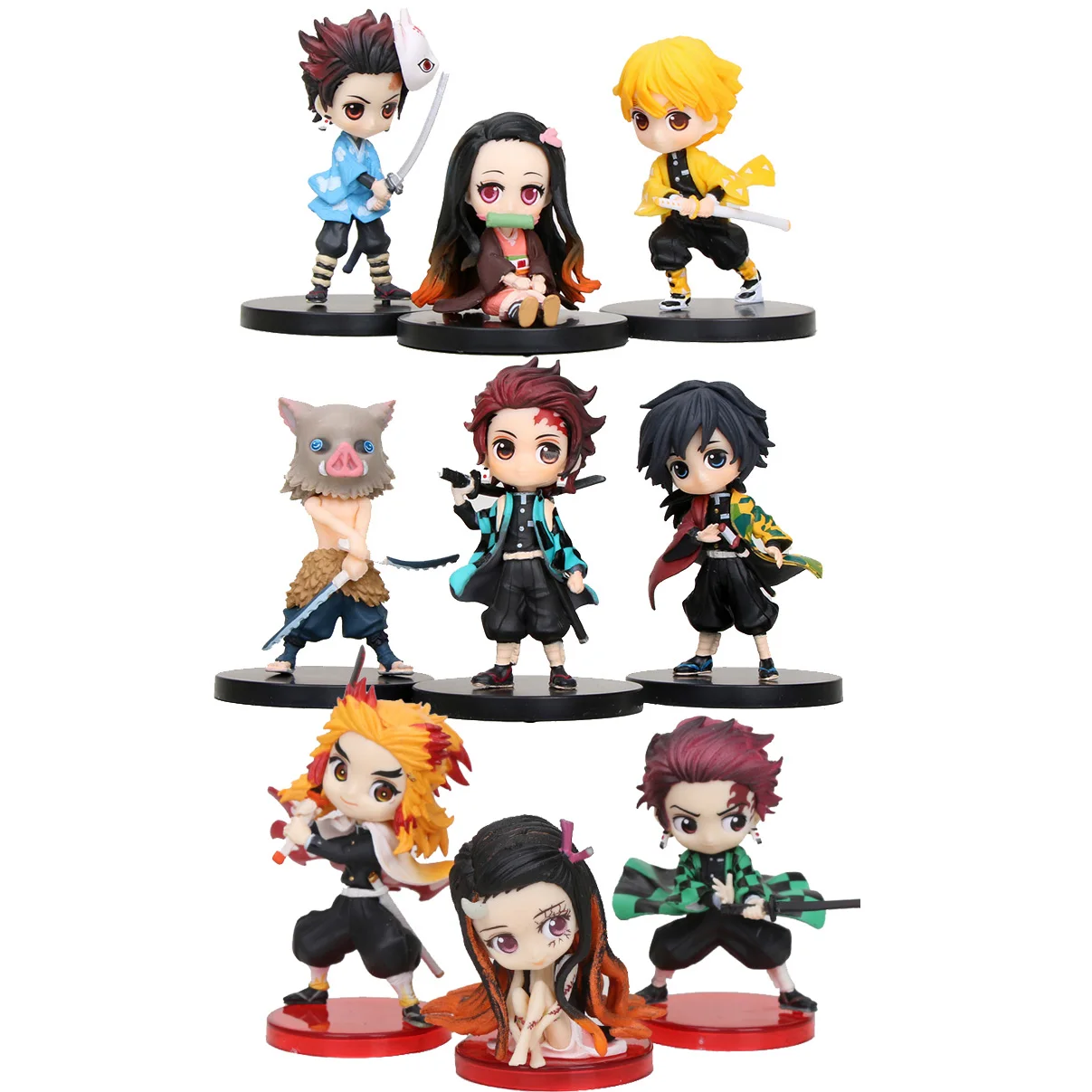 Фигурки героев Nezuko Zenitsu Tanjirou Giyuu Inosuk Rengoku Kimetsu no Yaiba игрушка 3 шт./компл.|Игровые