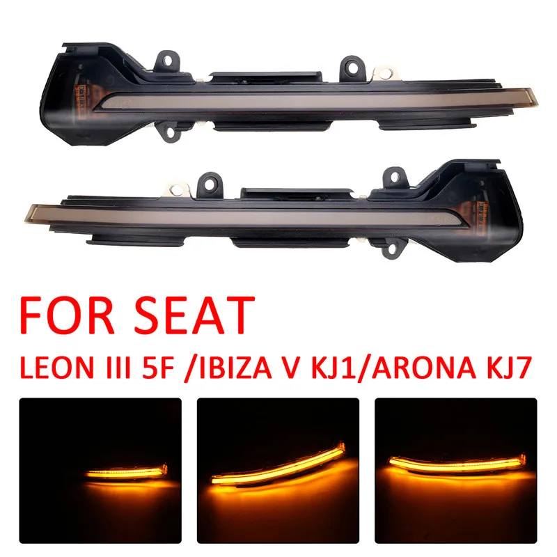 

1Pair LED Dynamic Turn Signal Light Car Side Wing Rearview Mirror Blinker Indicator For SEAT LEON III 5F IBIZA V KJ1 ARONA KJ7