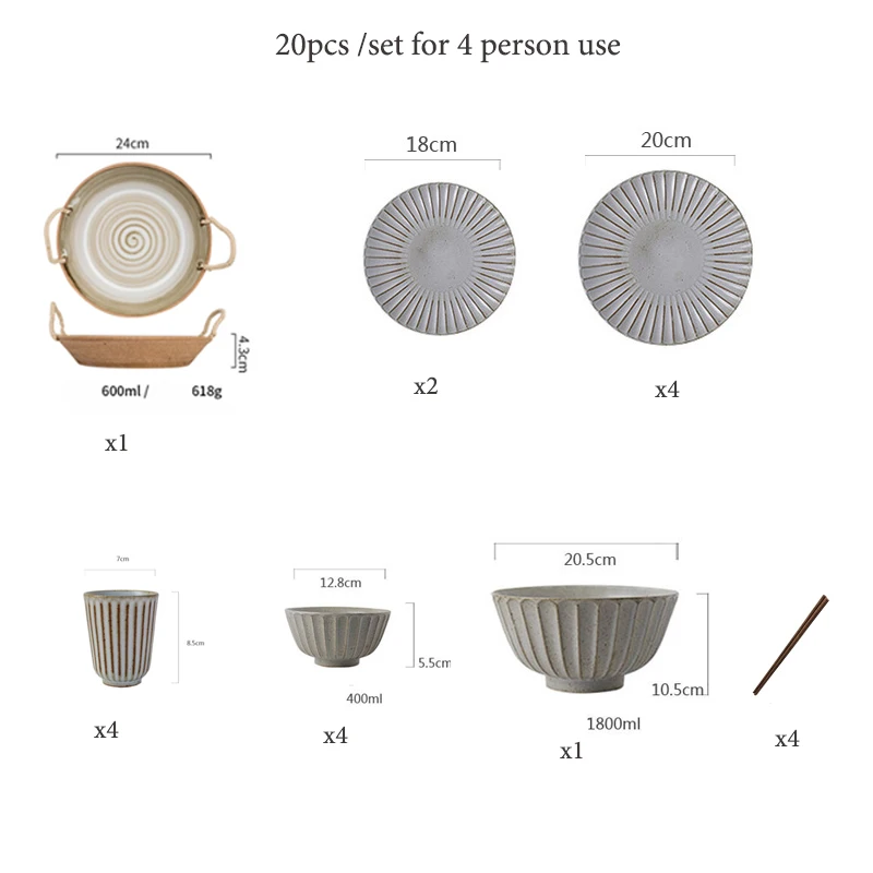 KINGLANG 1/2/4 человек Керамика Комплектная посуда фарфоровая посуда ручной работы набор для домашней столовой Применение - Цвет: C