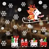 Merry Christmas Wall Stickers Cute Santa Claus Snowflake Elk Window Glass Stickers For New Year 2022 Xmas Party Home Wall Decals ► Photo 3/6