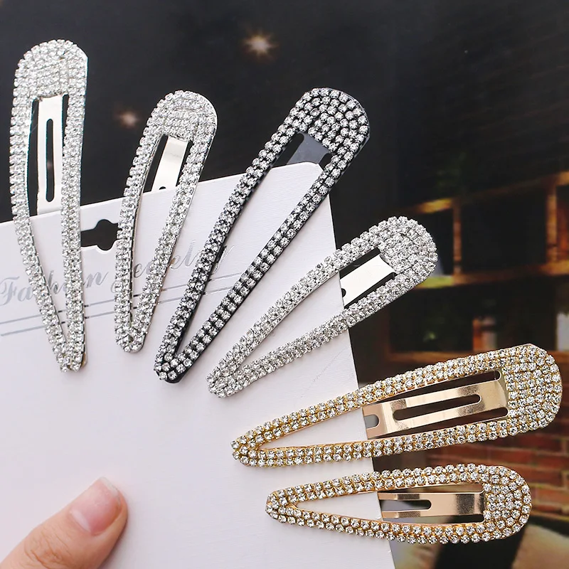 Cut Rate Hair-Clips Geometry Rhinestone Crystal Diamond Women Golden Metal for with Pince Cheveux 9gLVoyOK5