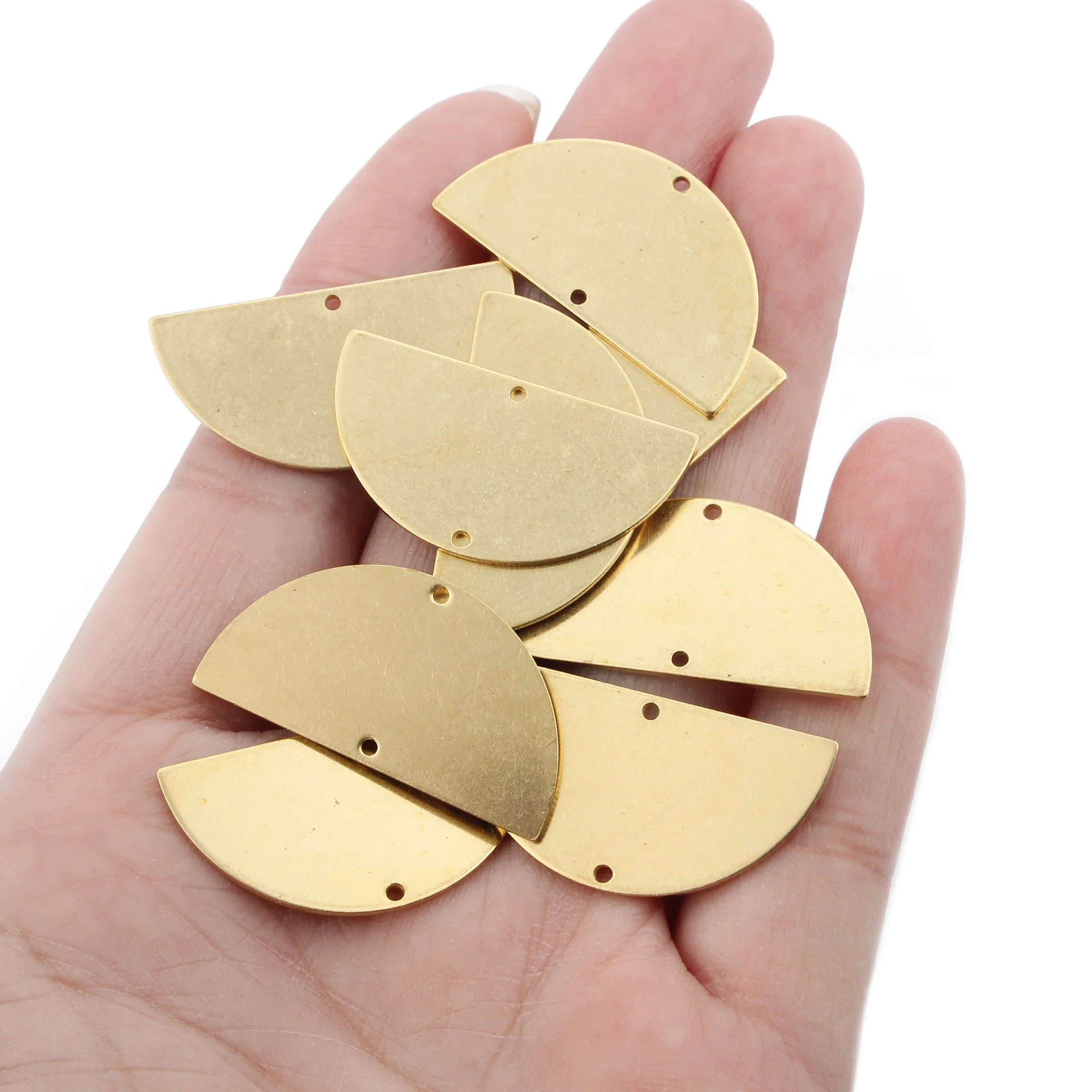 20pcs/bag Half Round Pendants DIY Charms Connector Accessories for Handmade Necklace Bracelet Jewelry Making Finding Supplies