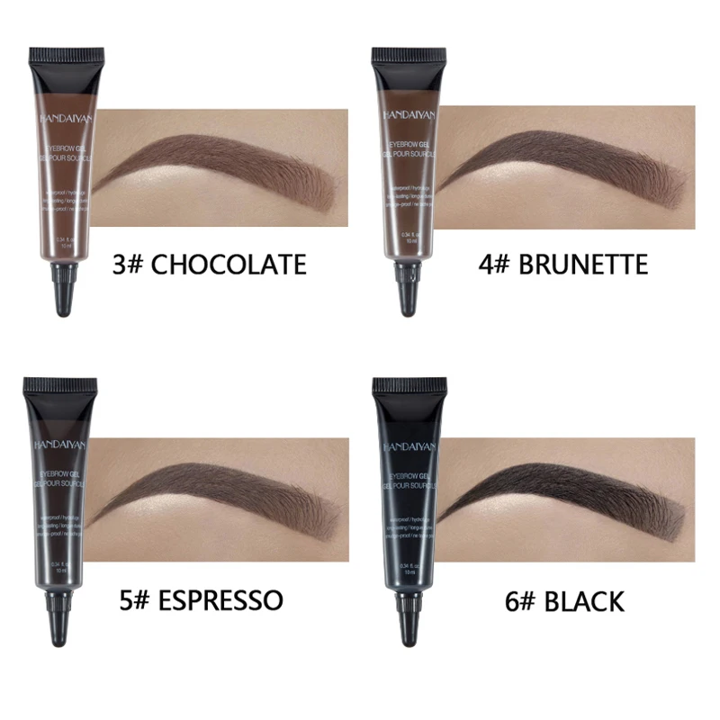 HANDAIYAN Eyebrow Enhancer Tattoo Cream with Brush Kit Waterproof Makeup Brown Black Eyebrows Tint Gel Brow Dye Cream Cosmetics