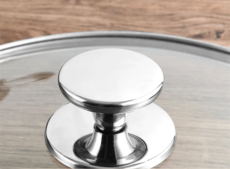 Description Picture 6 of itemFrying Pans Lid Glass Handle Pot Frying Pan Pot Lid Handle Wok Pan Lid Stainless Steel top Frying Pan cooking Cover stove cover
