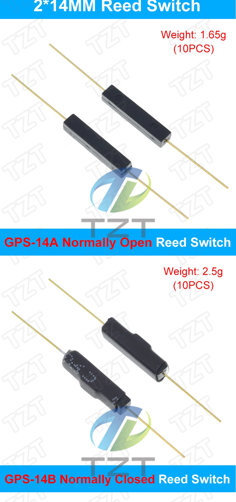 TZT 10 Stück N/O Reed-Schalter Magnetschalter Normalerweise offen/normalerweise geschlossen Magnetischer Konvertierungssensor Induktionsschalter – Detail 22