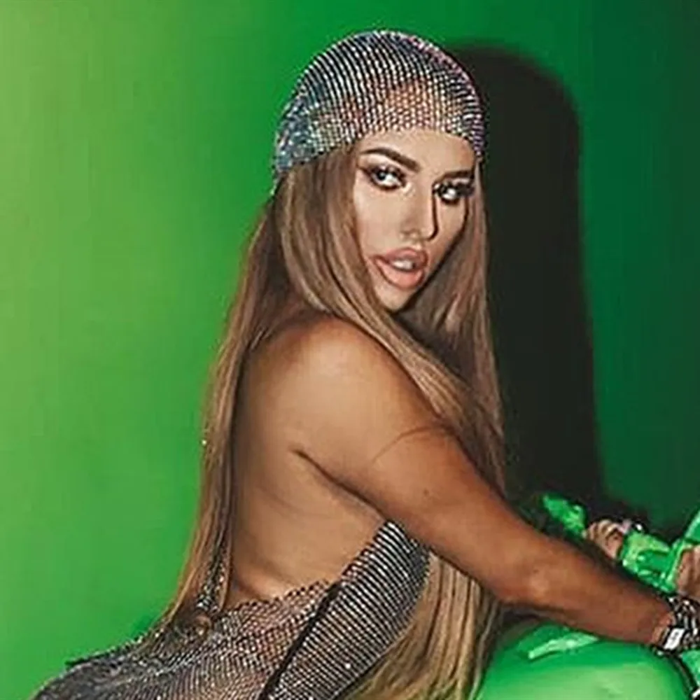 Ins Bling Rhinestone Headband Scarf Headwraps for Women Nightclub Hollow Mesh Luxury Crytsal Headscarf Headpiece Hair  Jewelry