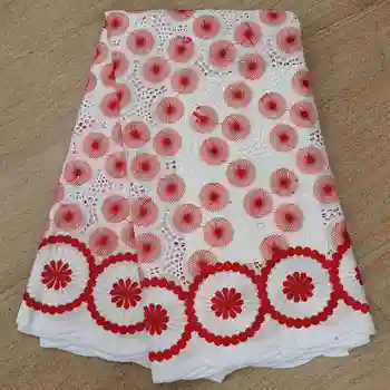 

White Swiss Voile Lace In Switzerland Nigerian Cotton Lace Fabric With Eyelet Embroidery African Swiss Cotton Fabric with Stones