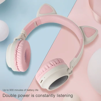 

Children Wireless Bluetooth 5.0 Headset Adjustable comfortable Stereo Sound Headphones Lovely Cat Ear Children Earphone