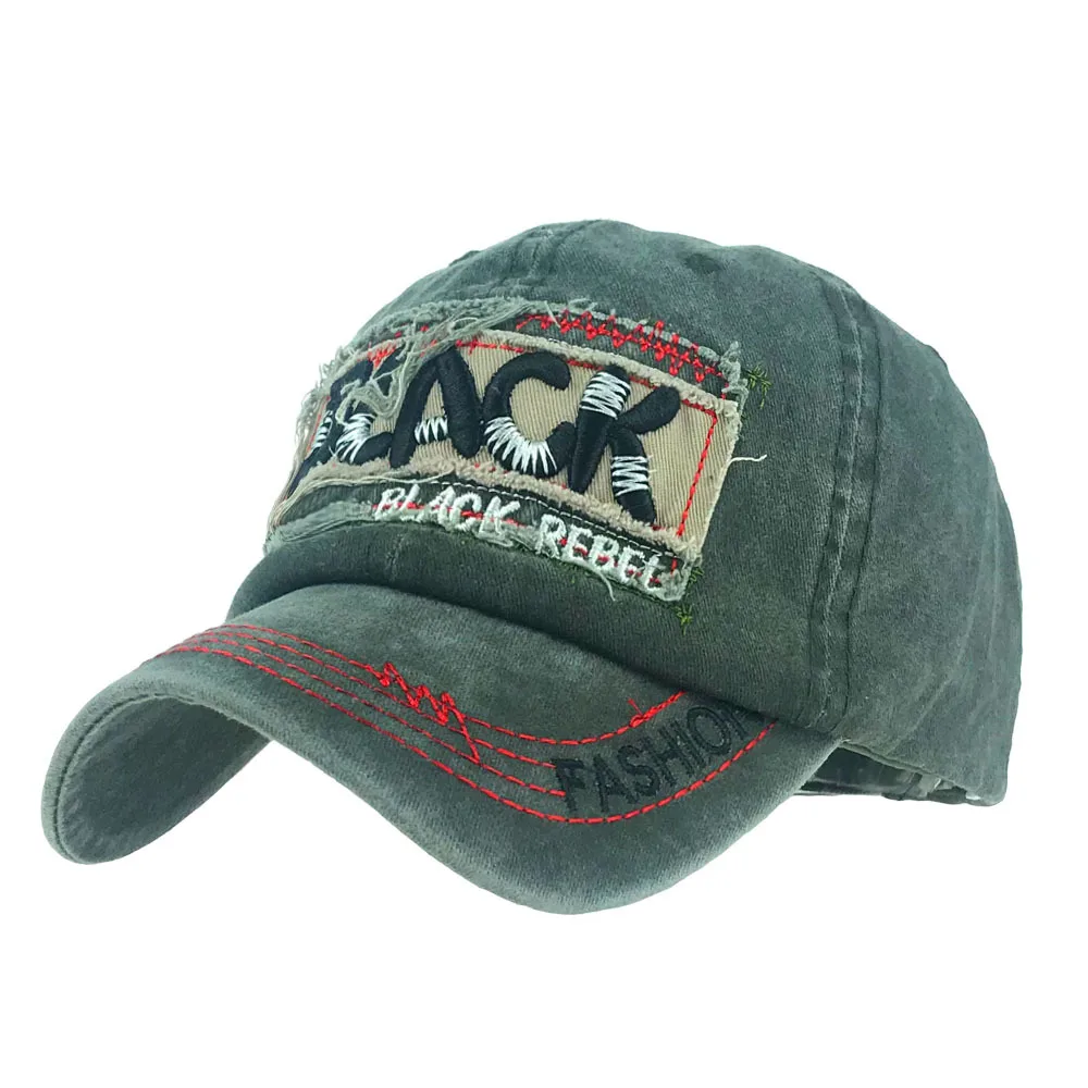 Армейский зеленый Trend washed baseball cap letter embroidered cap - Цвет: Армейский зеленый