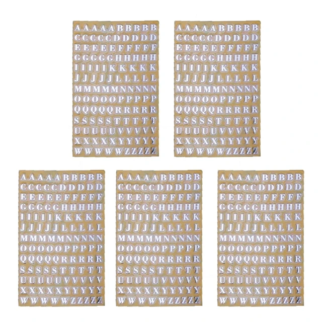 5Pcs 3mm Alphabet Letters Chunky Glitter Epoxy Resin Decorative Stickers Engkish Letters Numbers UV Epoxy Resin Fillings S-A