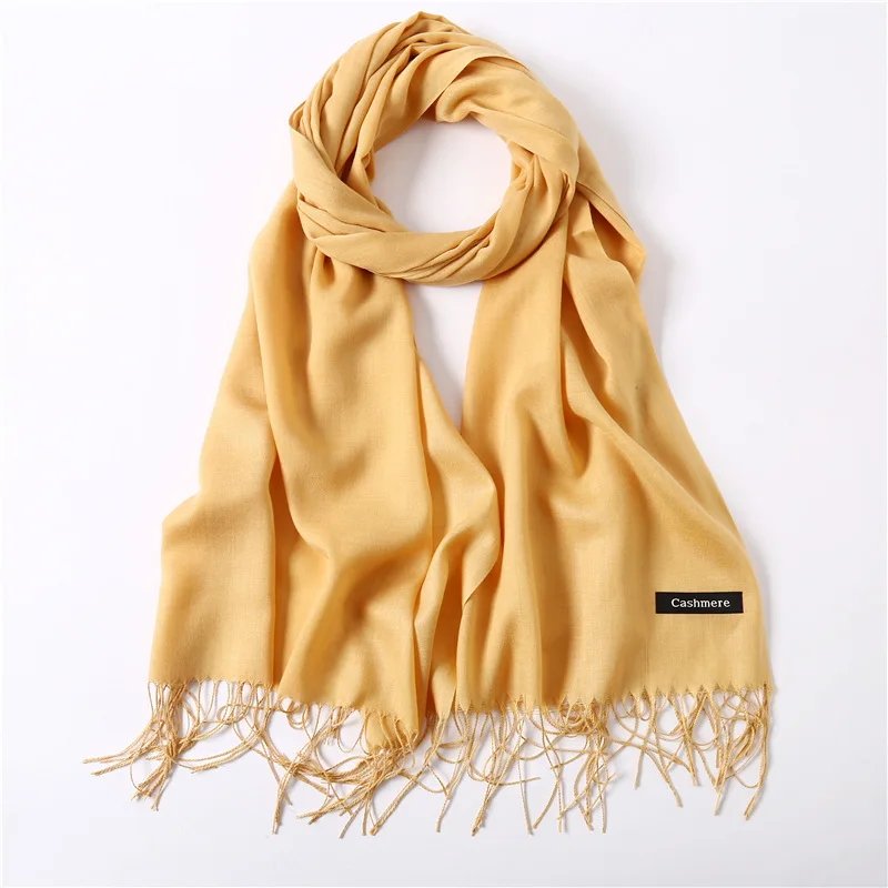 

Women's solid color imitation cashmere scarf thin long section air conditioning shawl, warm autumn and winter headscarf