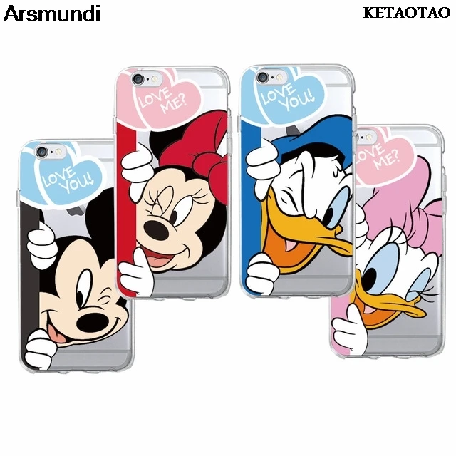 KETAOTAO Минни Микки мультфильм Дональд Дак телефонные чехлы для iPhone 4S 5C 5S 6S 7 8 Plus X