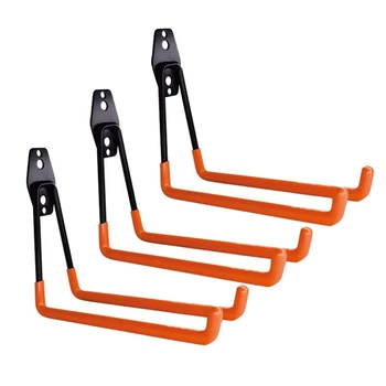 

Garage Double Hooks Wall Mount Heavy Duty Organizing Hanger for Power Tools Ladders Bikes Hoses Bulk Items 3 Pack