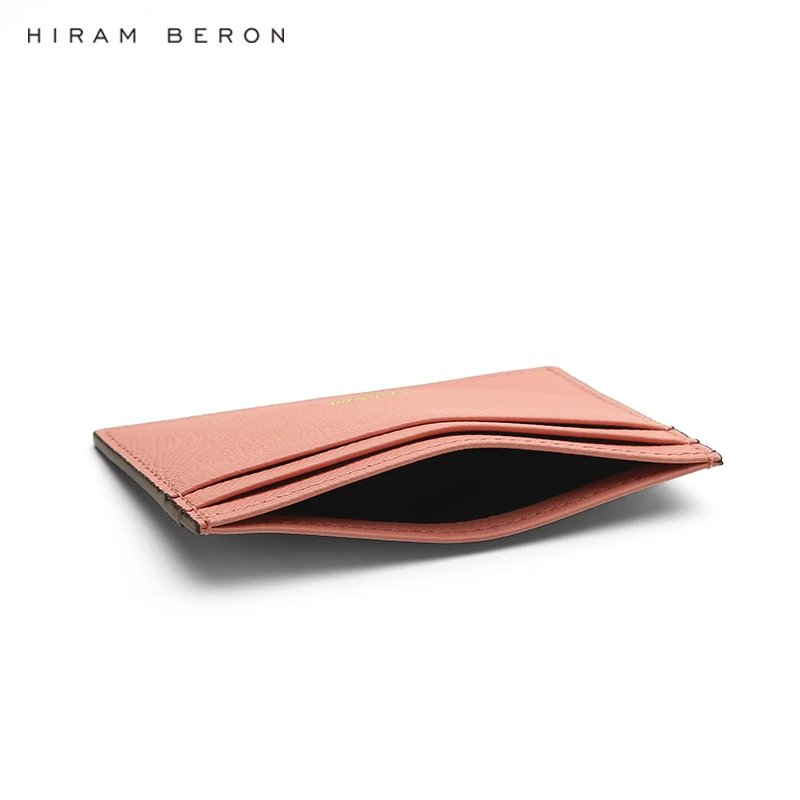 Hiram Beron,, женский розовый кошелек из итальянской кожи