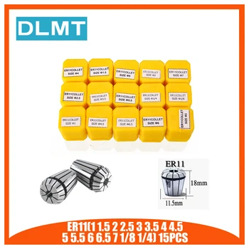 

15PCS ER11 1-7mm Spring Collet SetChuck High Precision Collet Set for CNC Engraving Machine Milling Lathe Tool Tool Holder