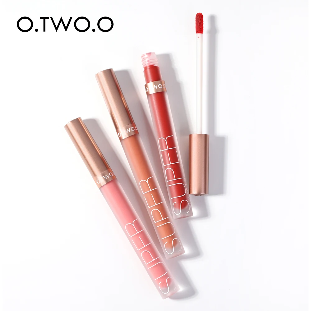 O.TWO.O Lip Glaze Velvet Matte Lip Gloss Waterproof Non Sticky Liquid Lipstick Fragrant Lip Tint Brown Lip Gloss For Dark Skin