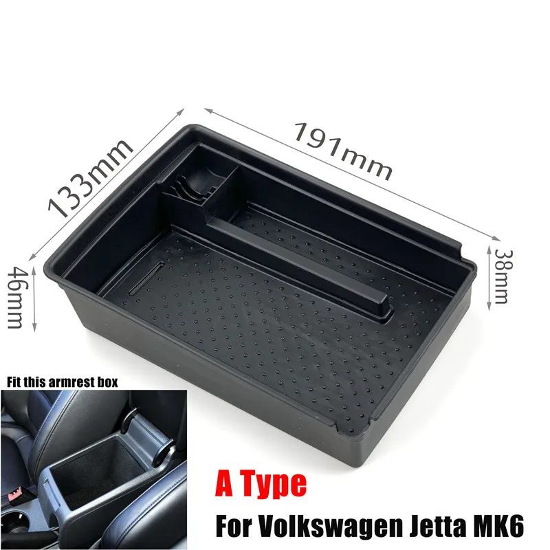 A Style Для Volkswagen Jetta MK6 2012 2013- Автомобильная Центральная коробка для хранения подлокотник Переделанный автомобильный ящик для хранения перчаток 1 шт - Название цвета: A Style