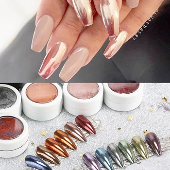 

1 Box Gold Silver Mirror Metallic Nail Powder Dazzling Nails Glitter Sequins Holo Chrome Pigment Dust Nail Art Decoration Tips
