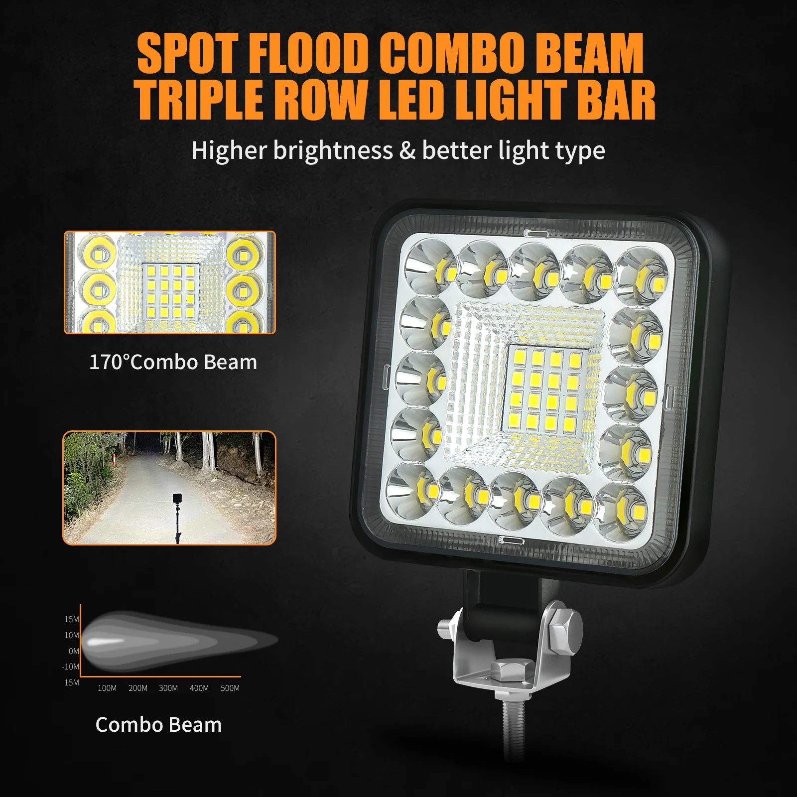 12V 24V LED Bar Offroad Spot Flood Combo LED Work Light 3030 56SMD For Truck Tractor SUV 4WD 4x4 Boat ATV Barra Headlights Car Led Light Work Light Led Light Bar