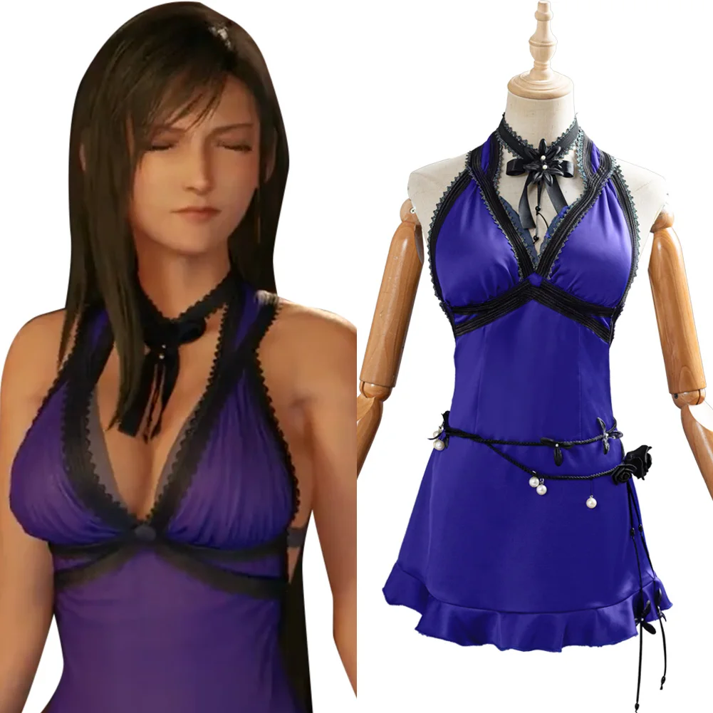 Final Fantasy Cosplay Tifa Lockhart Costume FF Formal Dress Halloween Party Fancy Dresses Women Suit | Тематическая одежда и