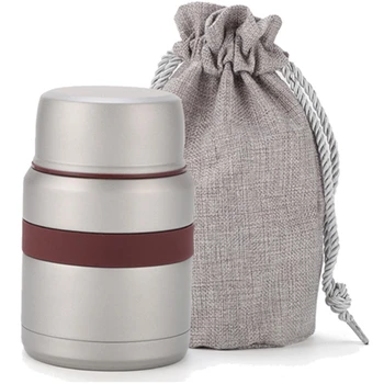 

Portable Insulation Pot for Hot Food Vacuum Flasks Mini Lunch Box Stainless Steel 350ML with Containers Light Grey