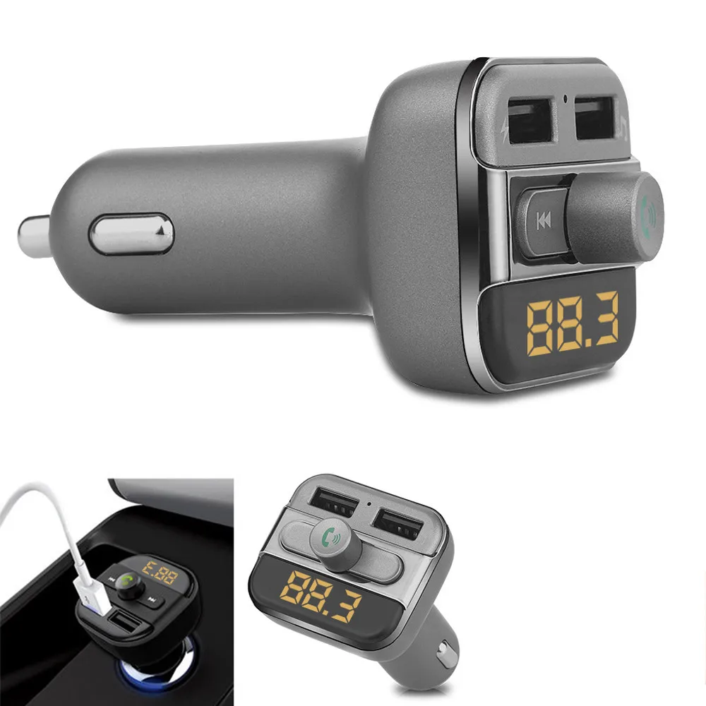 Автомобильный комплект, беспроводной Bluetooth 2,1, fm-передатчик, модулятор, светодиодный mp3-плеер, 5 В/3,4 А, двойное USB зарядное устройство, автомобильные аксессуары