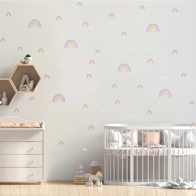 VACCLO Rainbow Weather Cartoon Decal Children Nursery Waterproof PVC High Quality Wall Sticker Kids Room DIY Colorful Paster | Дом и сад