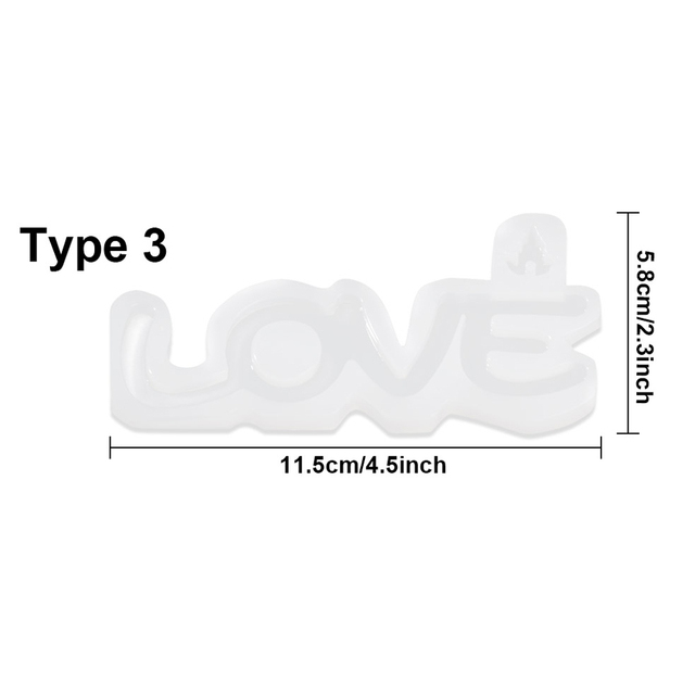LOVE/HOME Silicone Mold Letters Casting Molds Heart Shape Home Craft Decoration Crystal Glue Cake Candy Jewelry Making Tool