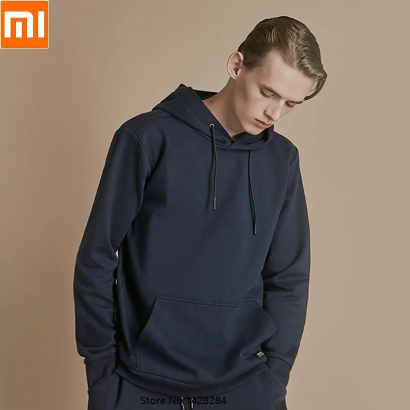 Xiaomi модный Мужской флисовый свитер с капюшоном, мягкие и удобные Свободные топы для отдыха, мужской на зиму и осень, хлопковое пальто, толстовка