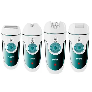 

VGR 4 in 1 Women Epilator 100-240v USB Rechargeable Electric Female Epilator Body Hair remover Multifunctional Bikini Depilatory
