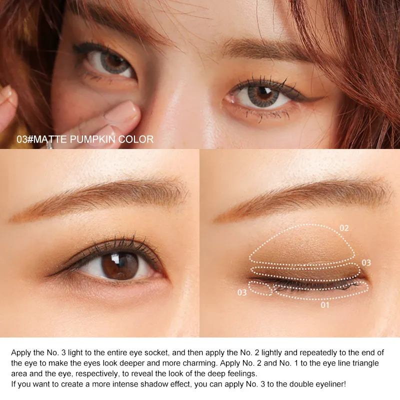 Three-color Eye Shadow Palette Long-lasting Smudge-proof Fashion Matte Shimmer Easy To Color Eye Shadow