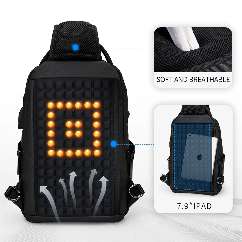 Rowe Multi-Function Anti-Theft Messenger Bag Men's Chest Bag USB Charging Waterproof Short Trip Crossbody Shoulder Bag