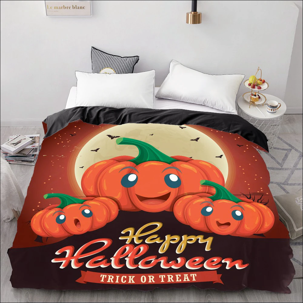 3D пододеяльник 200*200/queen/King/Double/Custom, одеяло/чехол, постельные принадлежности для детей/малышей/детей 220x240, тыква - Цвет: HW 906