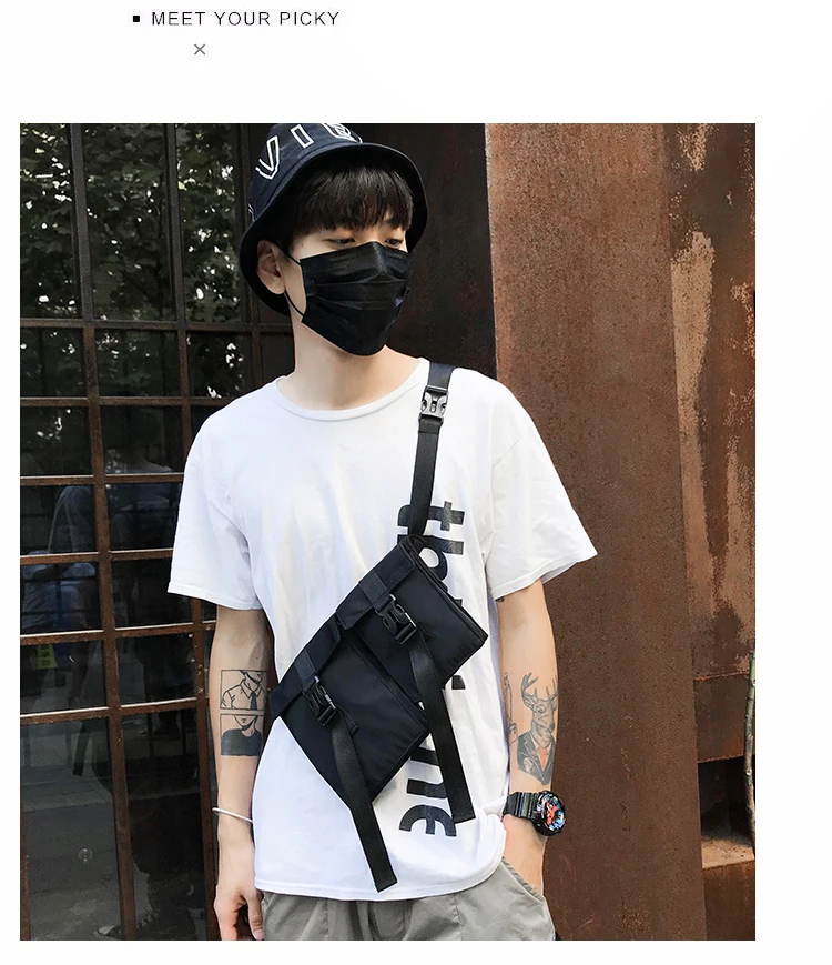 Тактический нагрудный Пакет Для Мужчин Курьерская сумка модная Функциональная женская сумка через плечо тактическая хип уличная Сумки