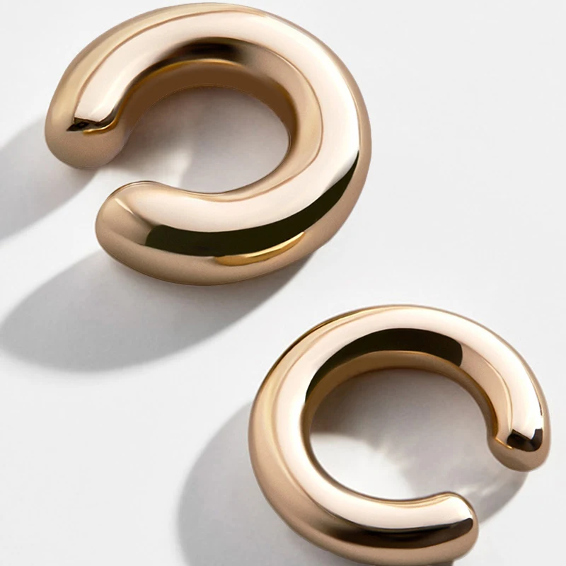 

2pcs/set Simple Round C Shape Cuff Ear Clip Trendy Geometric Circle Hoop Clip Earrings Women Jewelry Pendientes Mujer Moda 2019