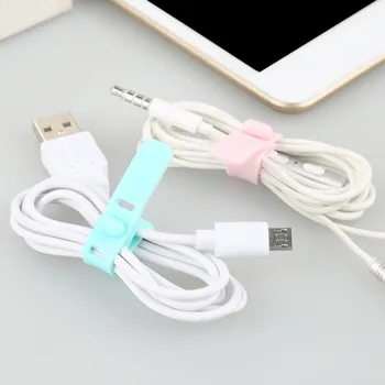 

USB Charging Cable Winder Hook Loop Silicone Cable Clip Wiring Harness Cable Straps Power Wire Management Data Cable Winders