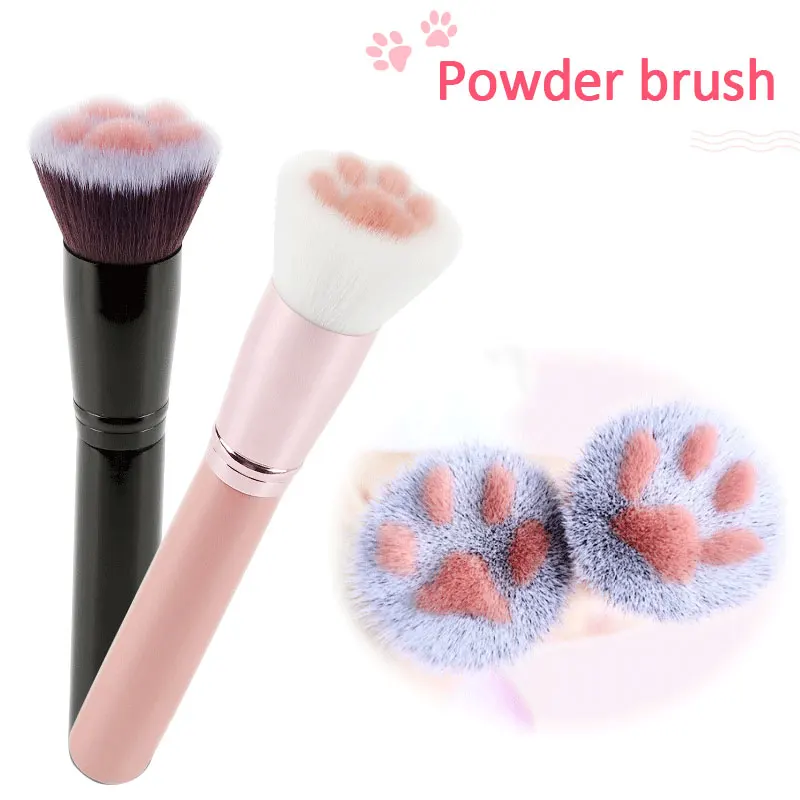 

New Cat Claw Shape Makeup Brushes Kawaii Powder Brush Cosmetics Foundation Brush Fiber Hair Birch Handle Beauty Tool Dropship