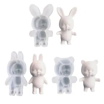 

Silicone Sleep Doll Epoxy Resin Molds Cute Beanies Doll Non-Stick Chocolate Jelly Baking Mold Resin Casting Mold Tools