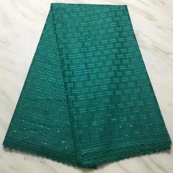 

2020 Latest Green Color African Lace Fabric 2019 High Quality Cotton Lace French Tulle Lace Swiss Lace Fabric For Woman Dress