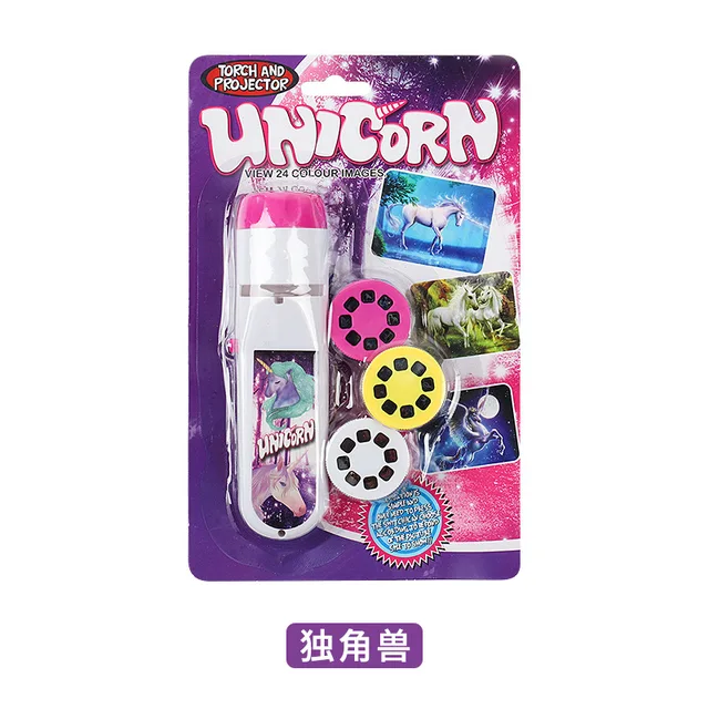Projector Torch Kids Flashlight Story Book Early Educational Light-up Toys Sleep Light Preschool Fairy Tale Projection Lamp Gift Unicorn