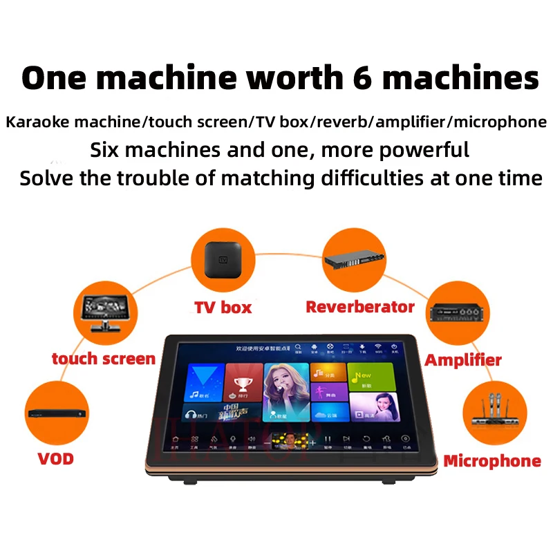  2023 New Chinese Karaoke Machine inandon-KV-V5 MAX Karaoke  Player, with Reverb Wireless Microphone, 22-inch capacitive Touch Screen  Free Cloud Download Function  APP Online Play : Musical Instruments