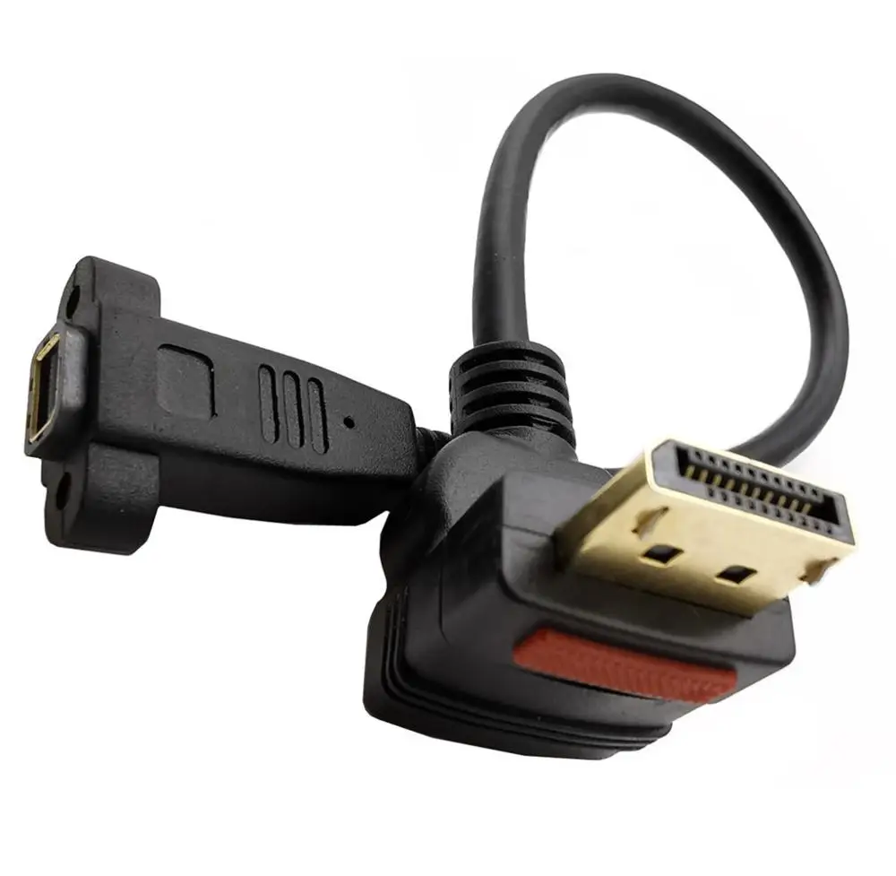 30 см разъем DisplayPort с углом штекера 90 градусов на гнездо Mini Панельное крепление