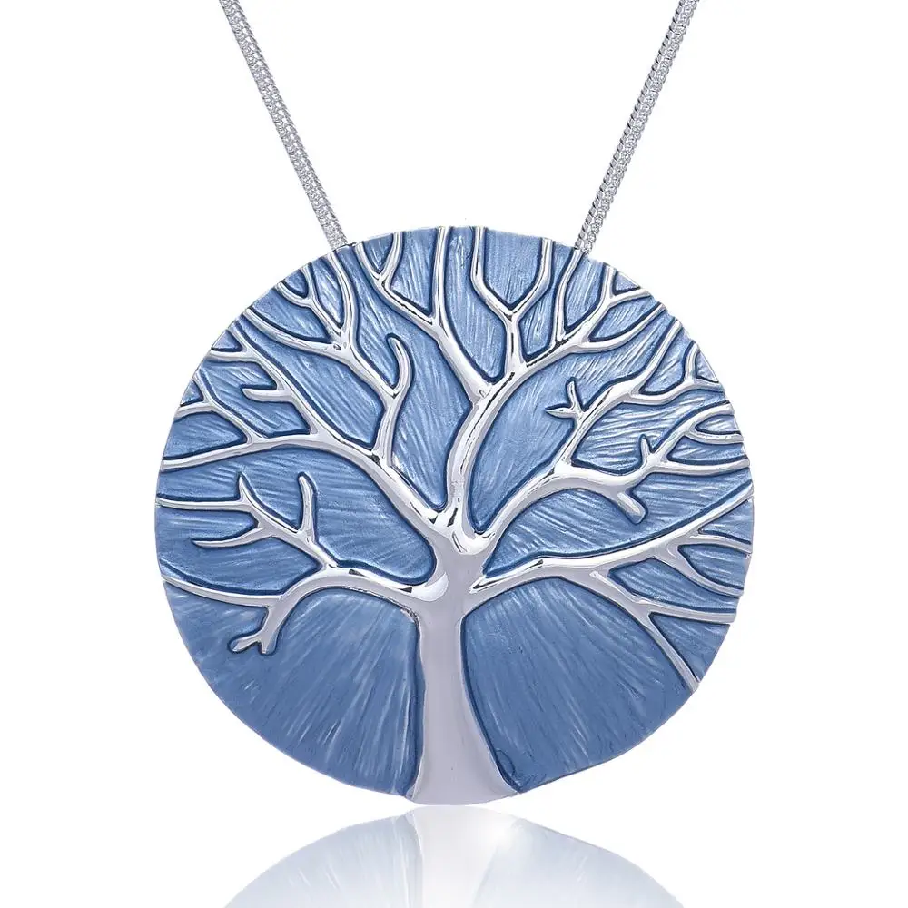 Модное ожерелье с подвеской в виде дерева жизни женское эмалированное
