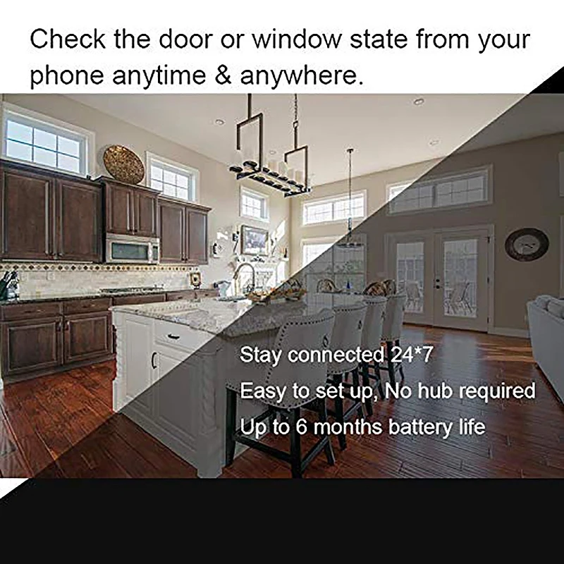 Заряжаемый умный дом безопасности беспроводной дверной сигнализации WiFi датчик окна с литий-ионной батареей для Tuya Smart Life IFTT Amazon Alexa APP