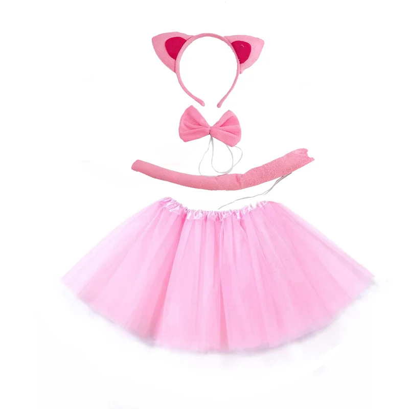 Costume Set Kid Halloween party cosplay cat ear headband hairband gloves performance stage dance wear