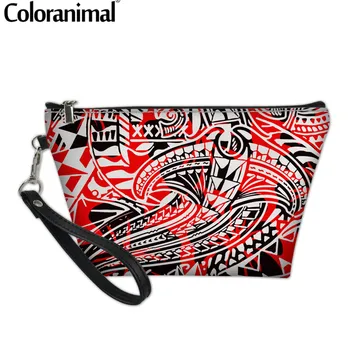 

Coloranimal Brand Design Polynesian Pattern Women PU Cosmetic Case High Qulity Make up Organizer Bag for Femme Tote Toiletry Kit