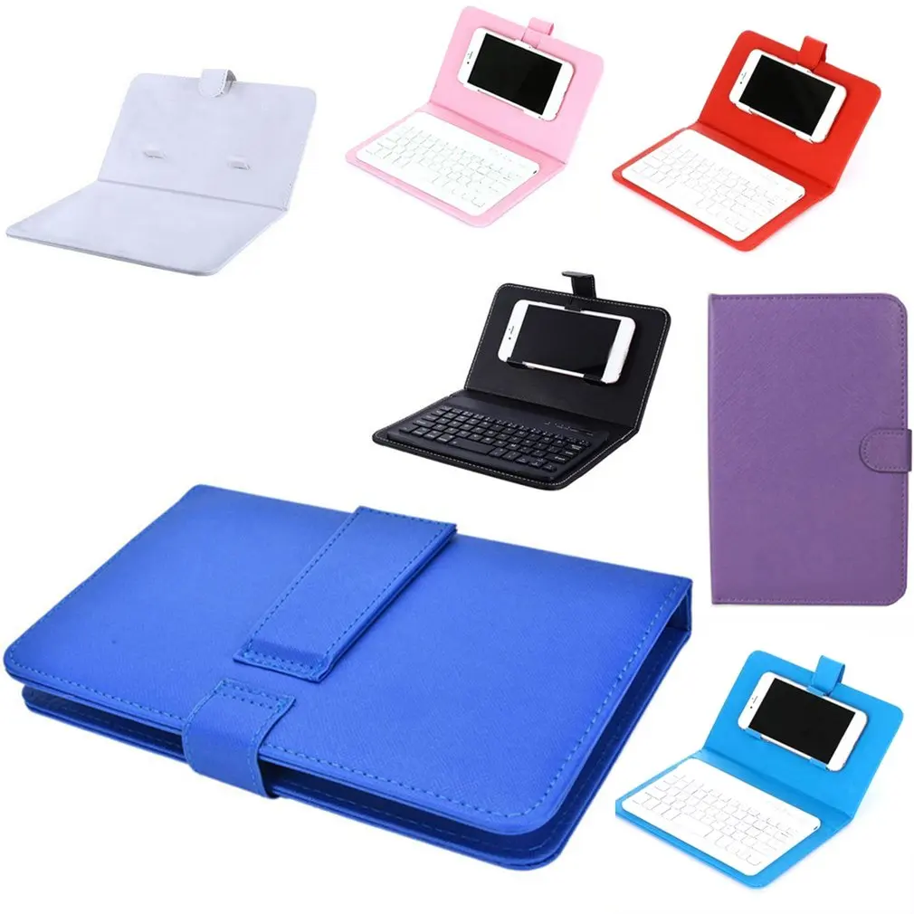 Wireless Bluetooth Keyboard For Iphone Huawei Xiaomi Tablet Mini Keyboard Mobile Phone Gaming Keyboard PU Case Support BEST SELLERS