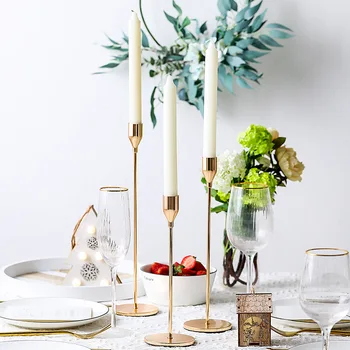 

Northern European-Style INS Wind Western Food Candlestick Candlelight Dinner Props European Style Electroplated Candle Holder Ro