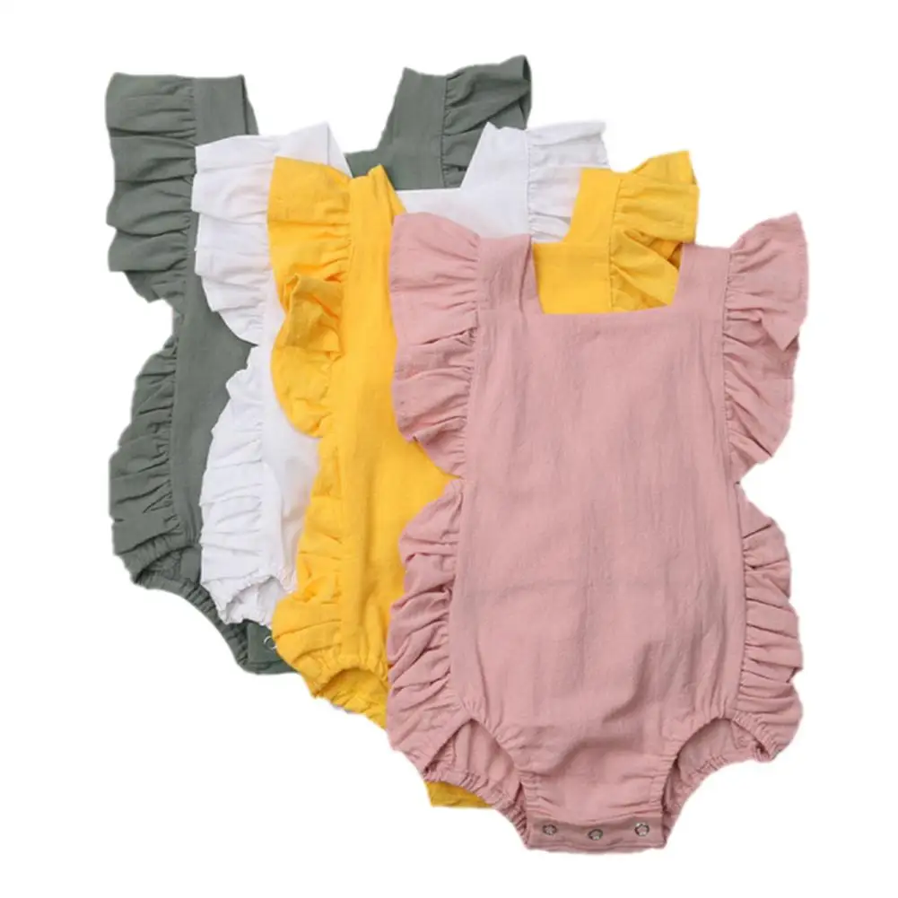 

Summer Baby Boy Cotton Short-Sleeved Mixed Color Haze Triangleing Short Climbing Clothes 5 Five-Piece Bodysuit Kids Baby Leotard