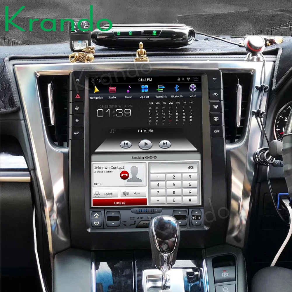 Krando Android 8,1 bulit in carplay 12," Tesla вертикальный автомобильный мультимедийный плеер для Toyota Alphard- навигационная система